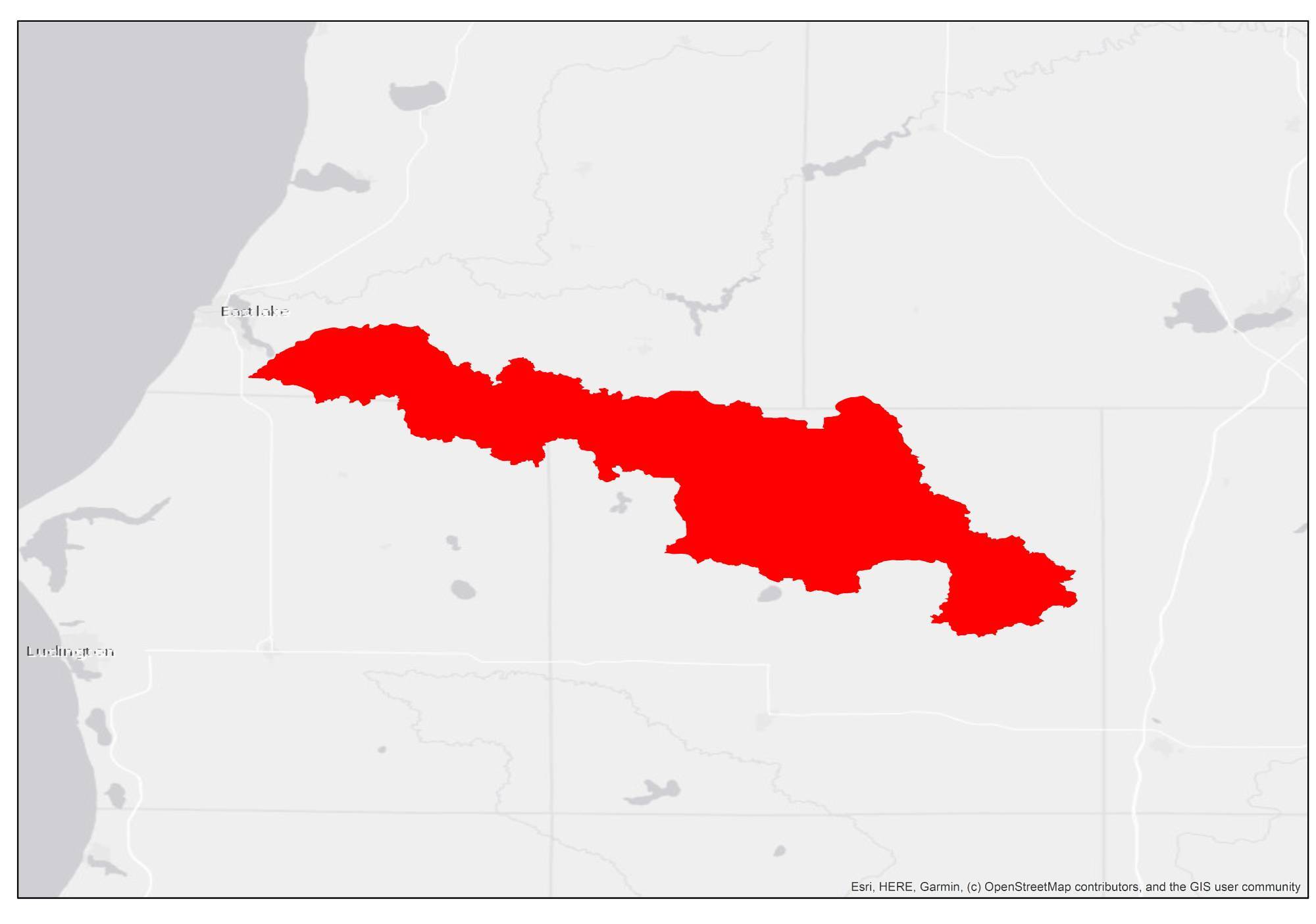 Map of Little Manistee River watershed